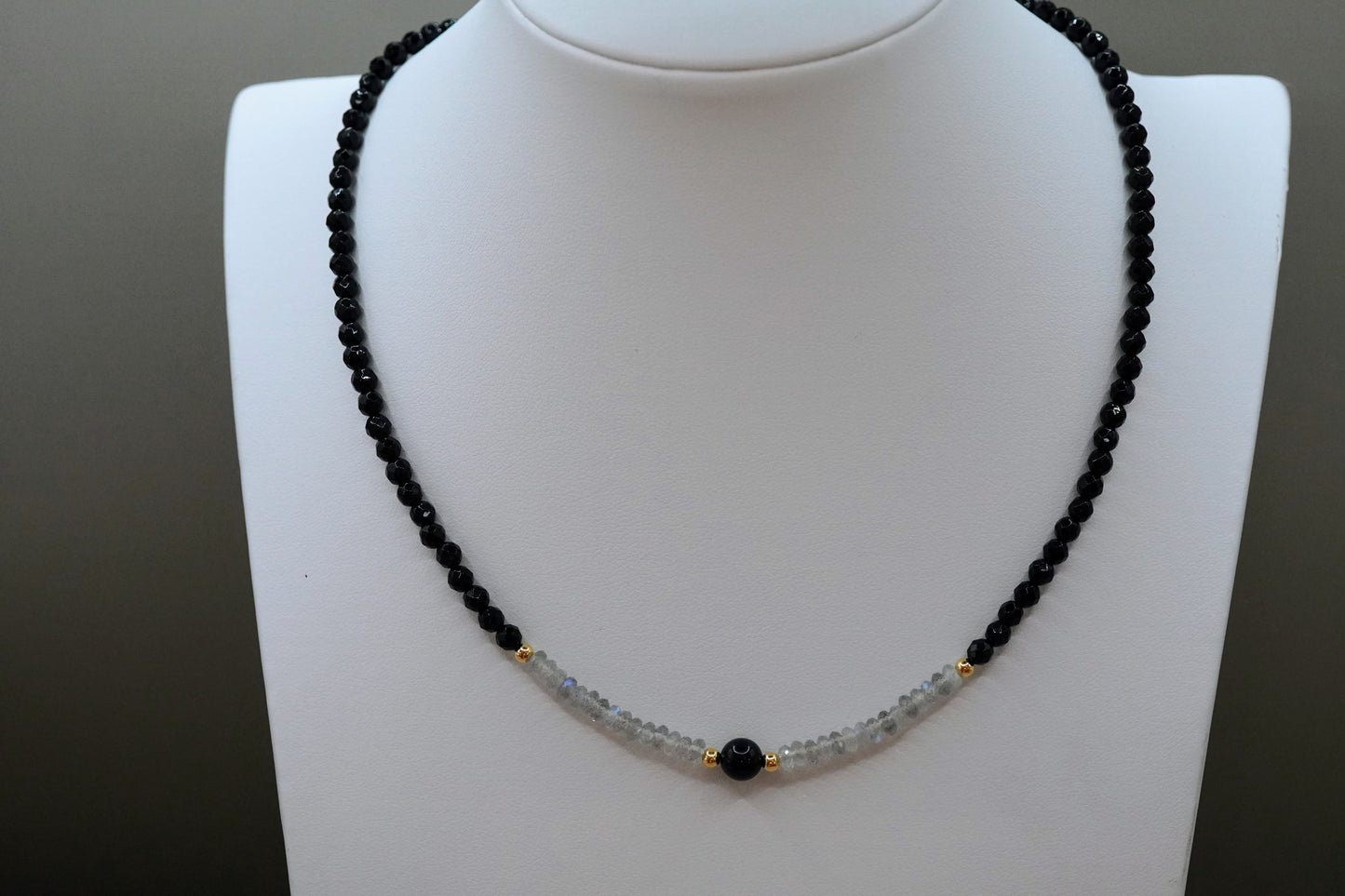 Onyx und Labradorite Halskette