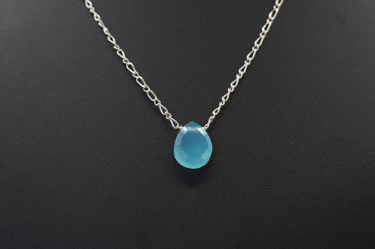 Schimmernde Tropfen Halskette blaue Onyx