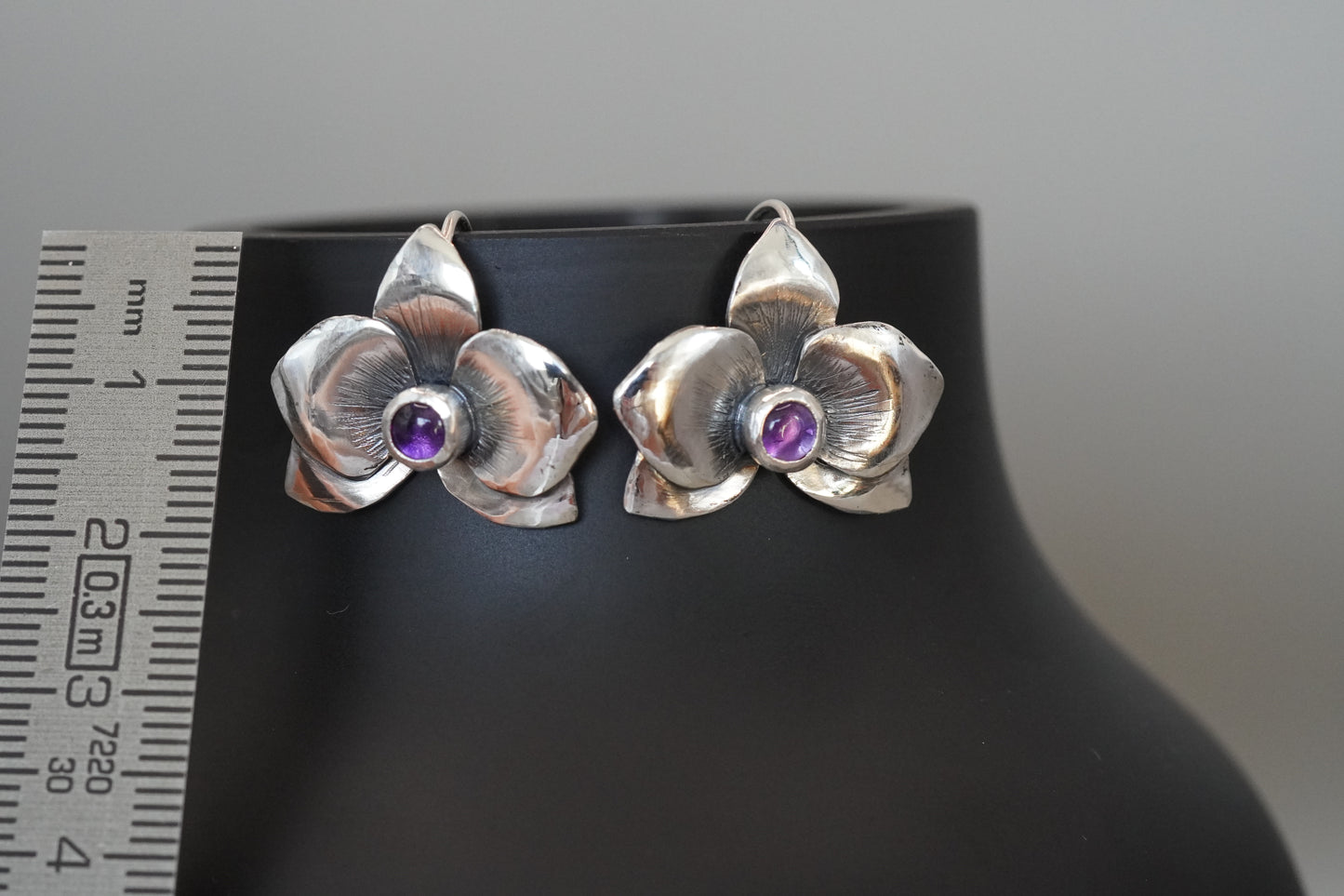 Ohrringe Orchideen mit Amethyst