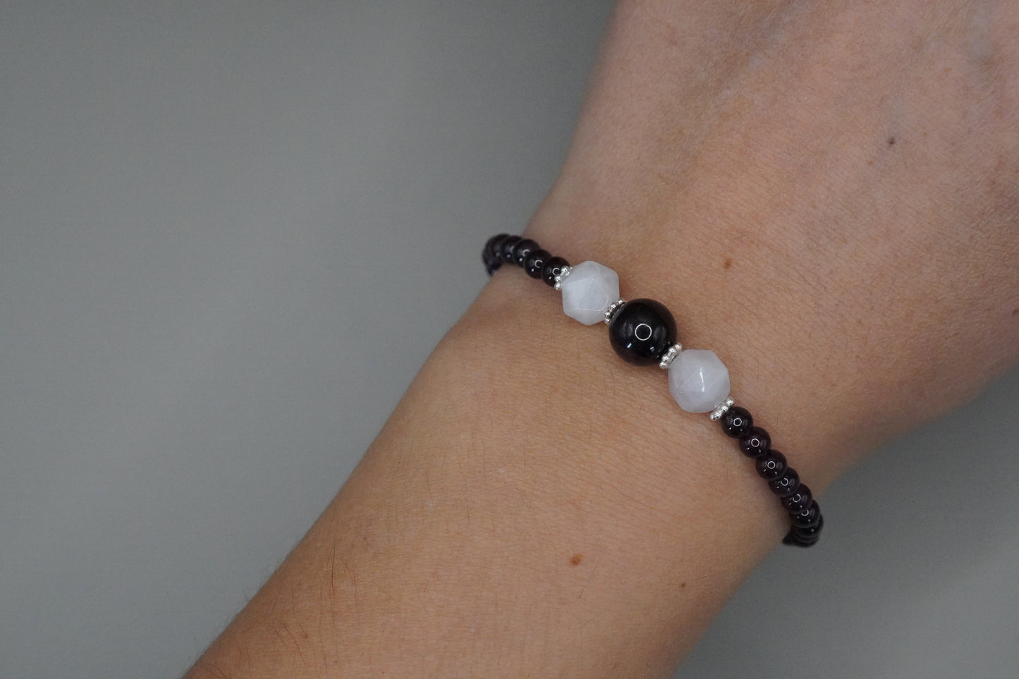 Armband Granat mit Rosenquarz