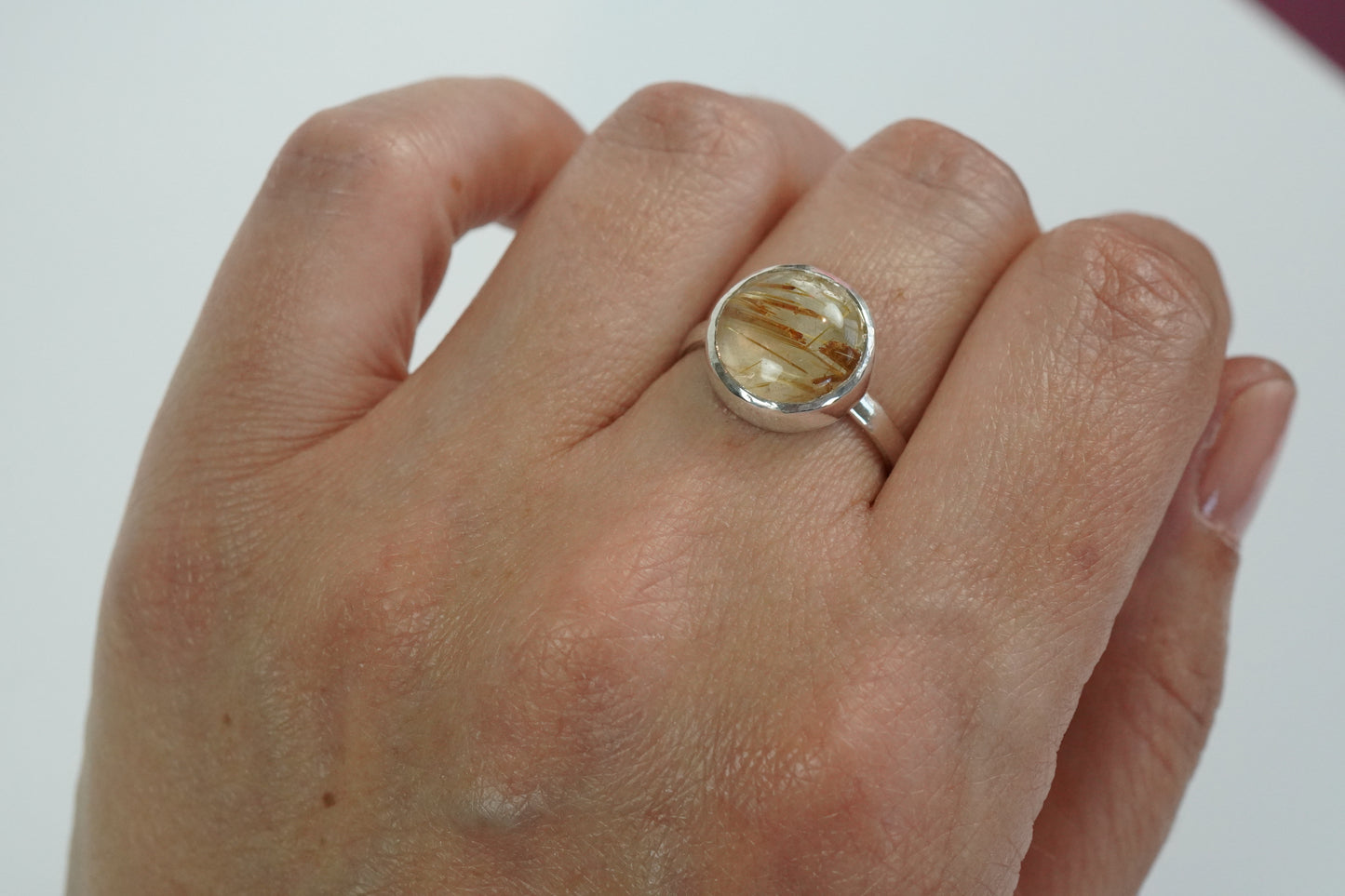 Silberring mit Goldrutilquarz