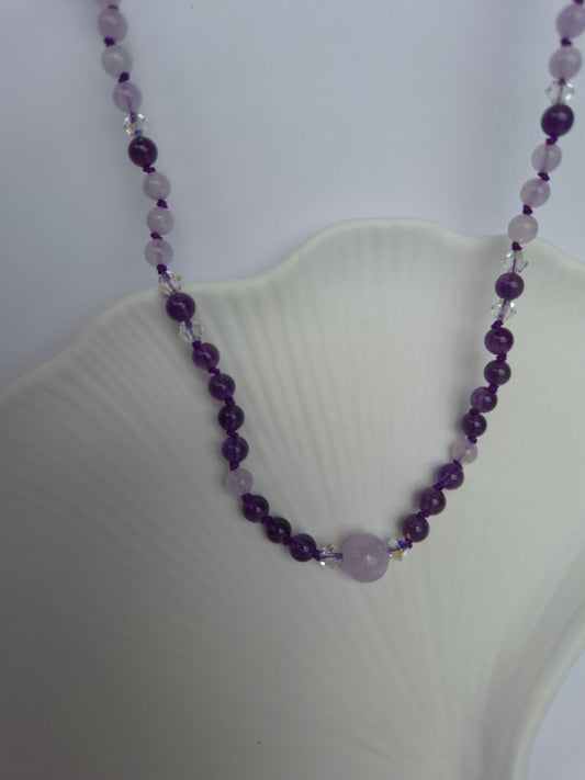 Amethyst geknüpfte Halskette - Emmari Schmuck