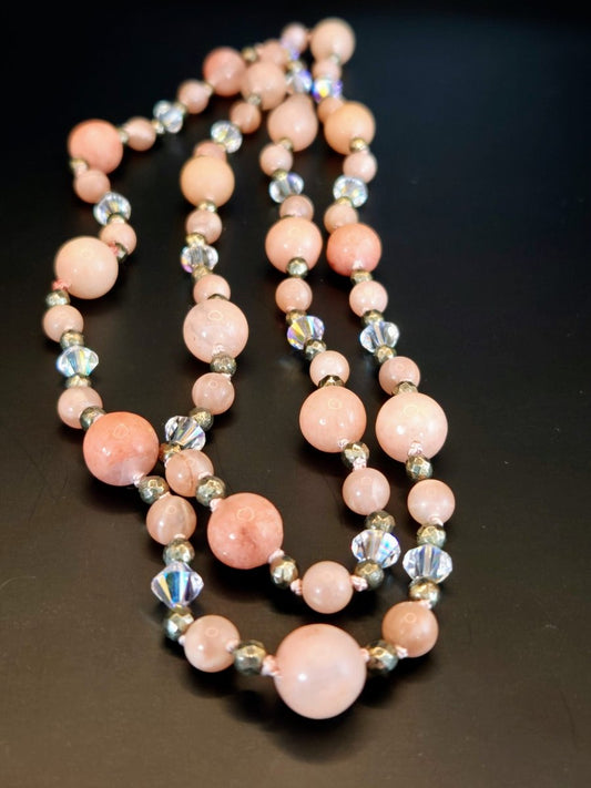 Aventurin/ Pyrit Halskette geknüpft - Emmari Schmuck