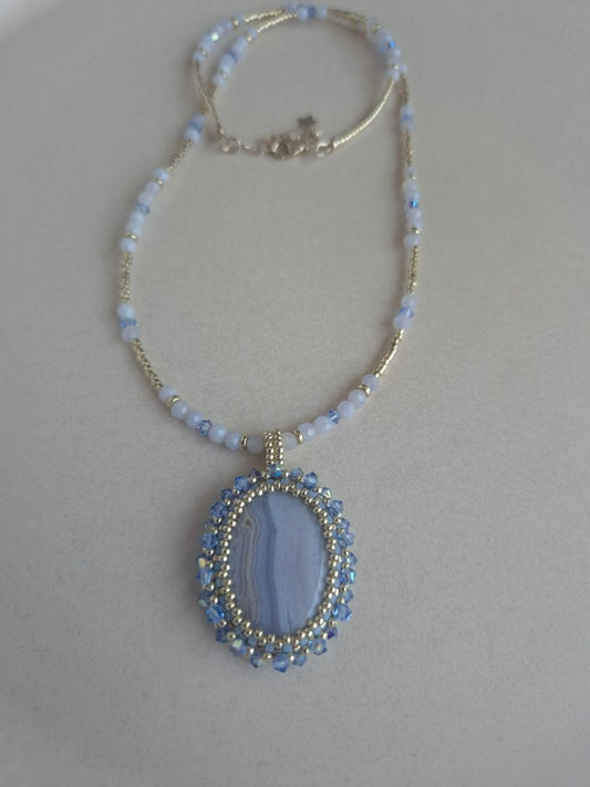 Blue lace agatha "verzauberte Steine" - Emmari Schmuck