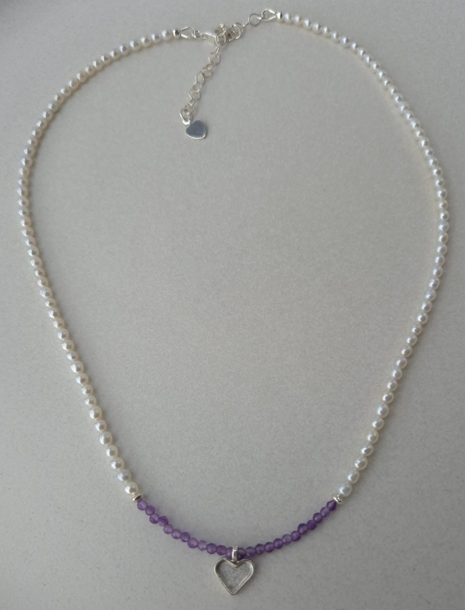 "Un corazón para ti" amatista y perla - Emmari Schmuck