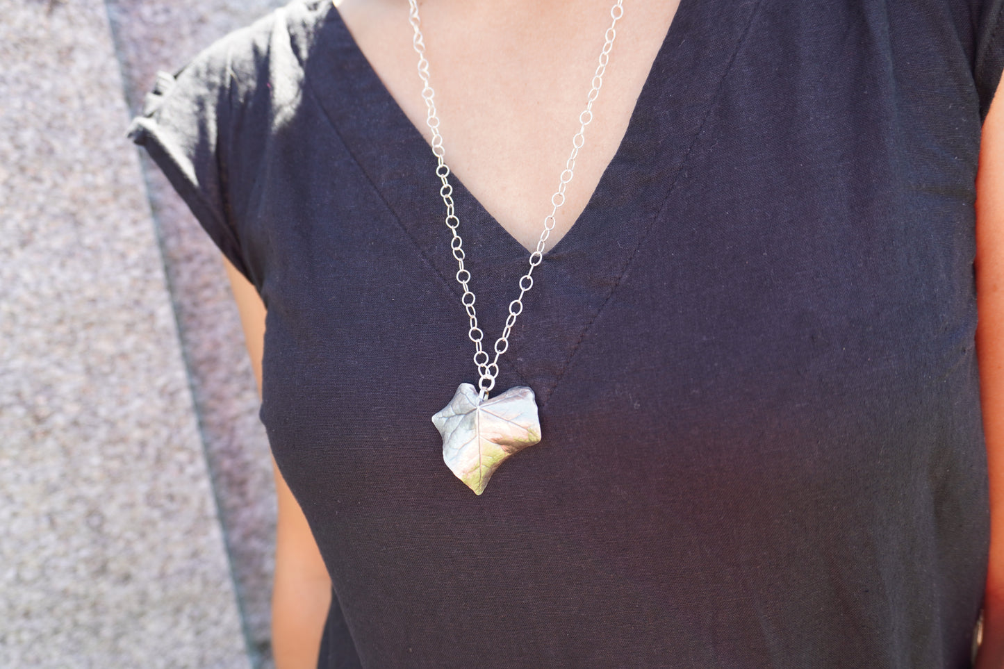 Efeublatt gross mit Kette