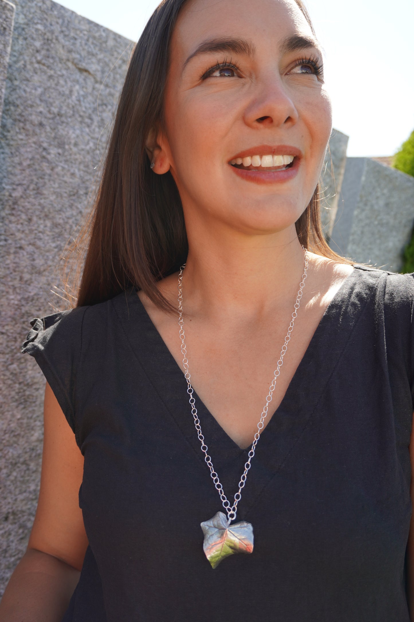 Efeublatt gross mit Kette