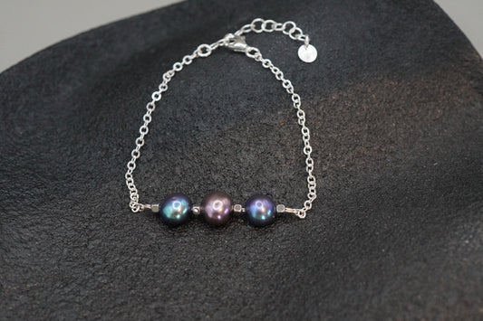 Armband graue Süsswasserperle