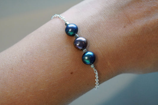 Armband graue Süsswasserperle