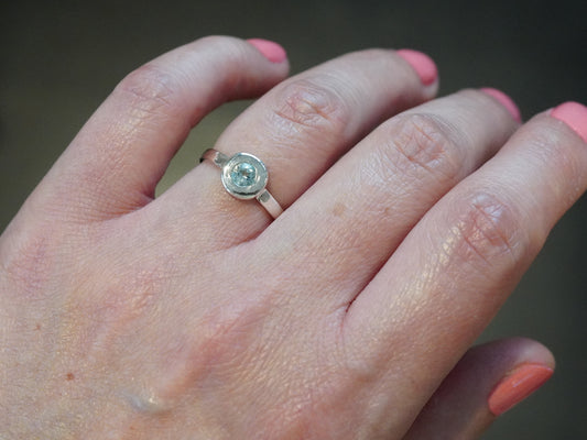 Bubble Ring Sky Blue Topas