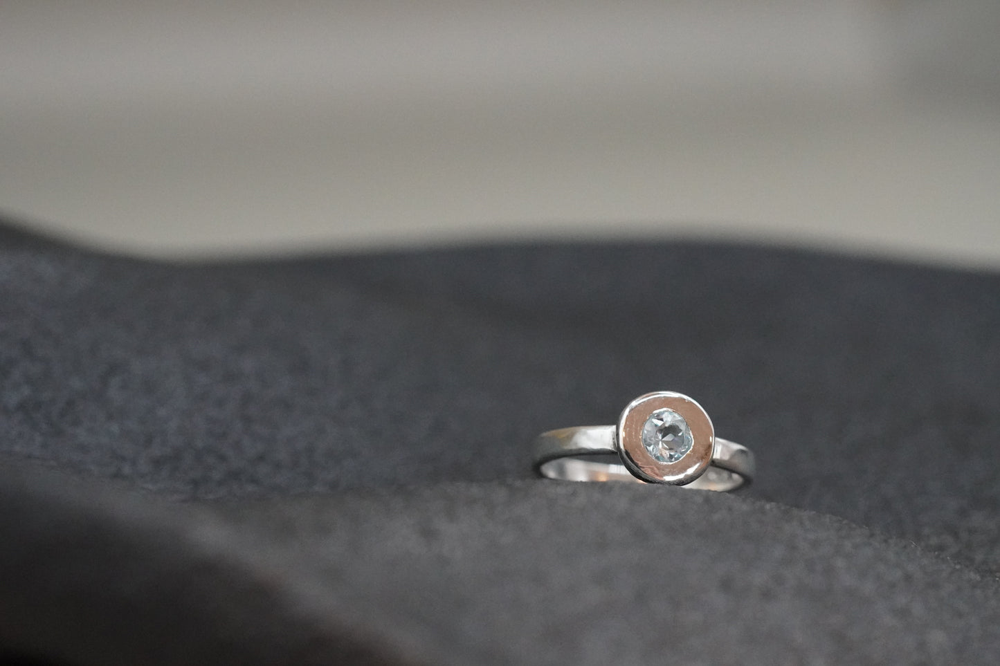 Bubble Ring Sky Blue Topas