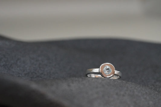 Bubble Ring Sky Blue Topas