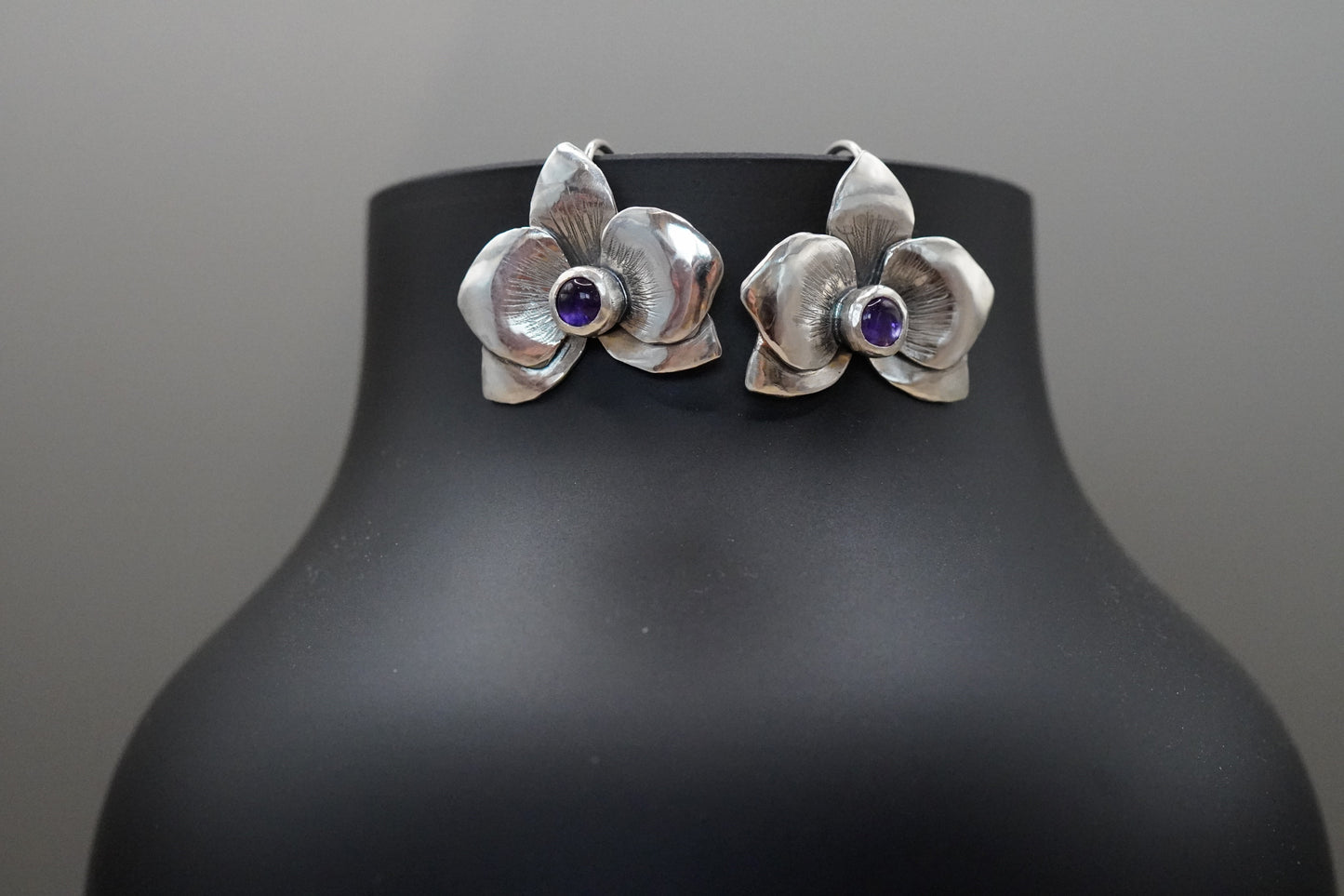 Ohrringe Orchideen mit Amethyst