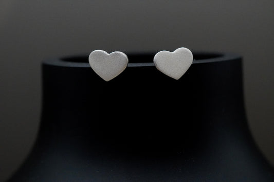 Ohrstecker Herz Matt