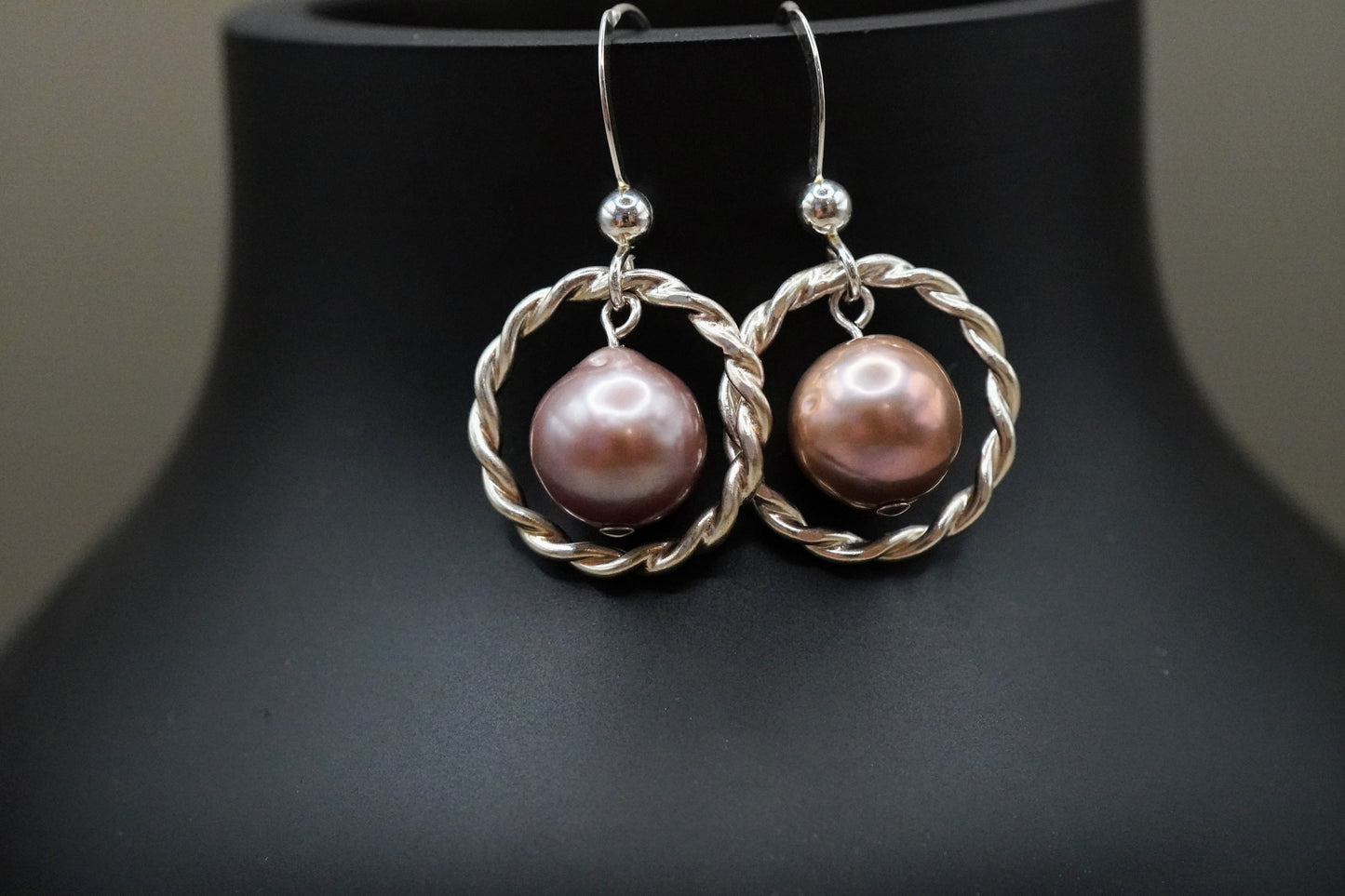 Aura Pink Süsswasserperle Ohrringe