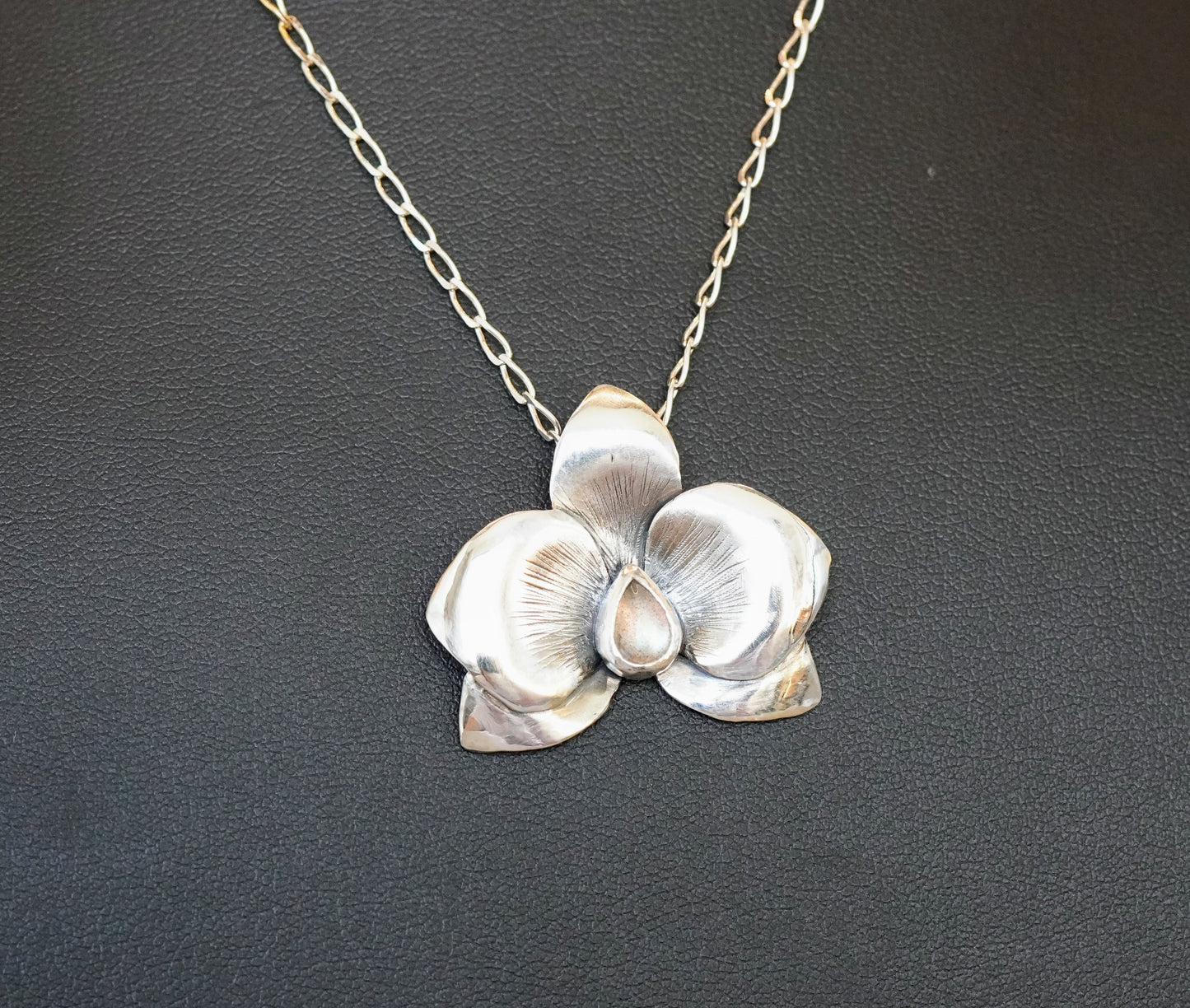 Orchidee Halskette klein mit Labradorit