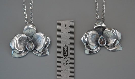 Orchidee Halskette klein mit Labradorit