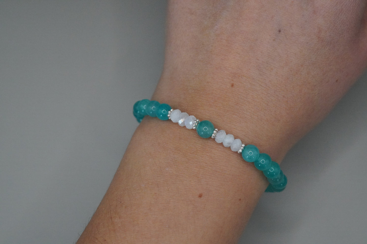 Armband Amazonit und Mondstein