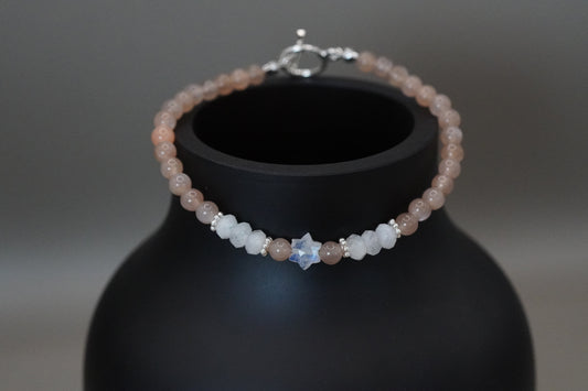 Armband Sonnenstein und Mondstein