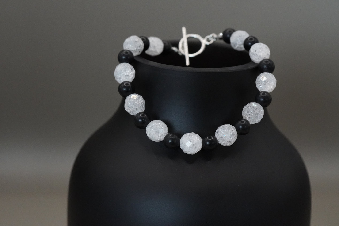 Armband Bergkristall gecrackt und Schungit