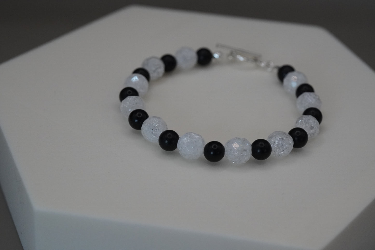 Armband Bergkristall gecrackt und Schungit