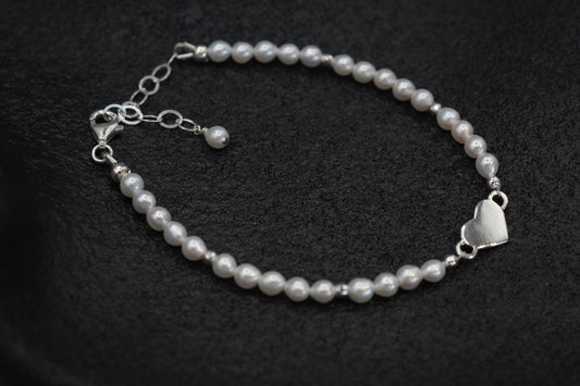 Armband Herz mit Süsswasserperlen