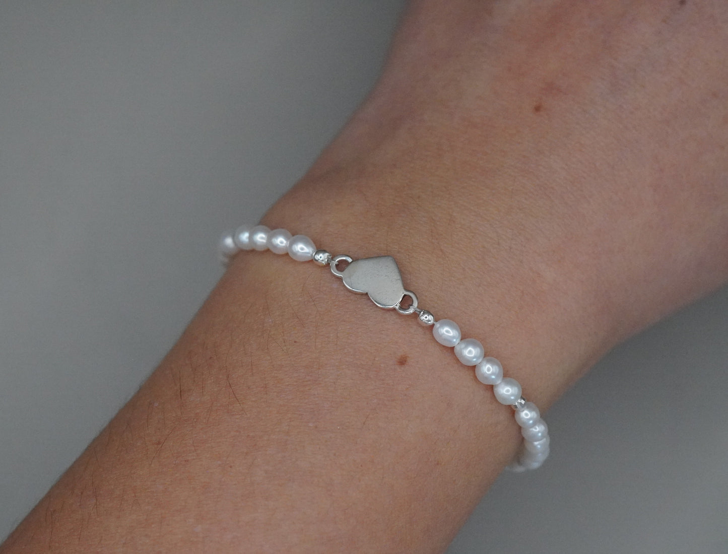 Armband Herz mit Süsswasserperlen