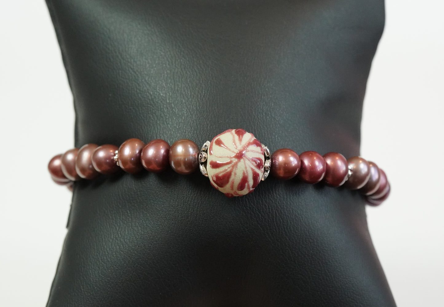 Perlenarmband mit Keramik & Echten Perlen
