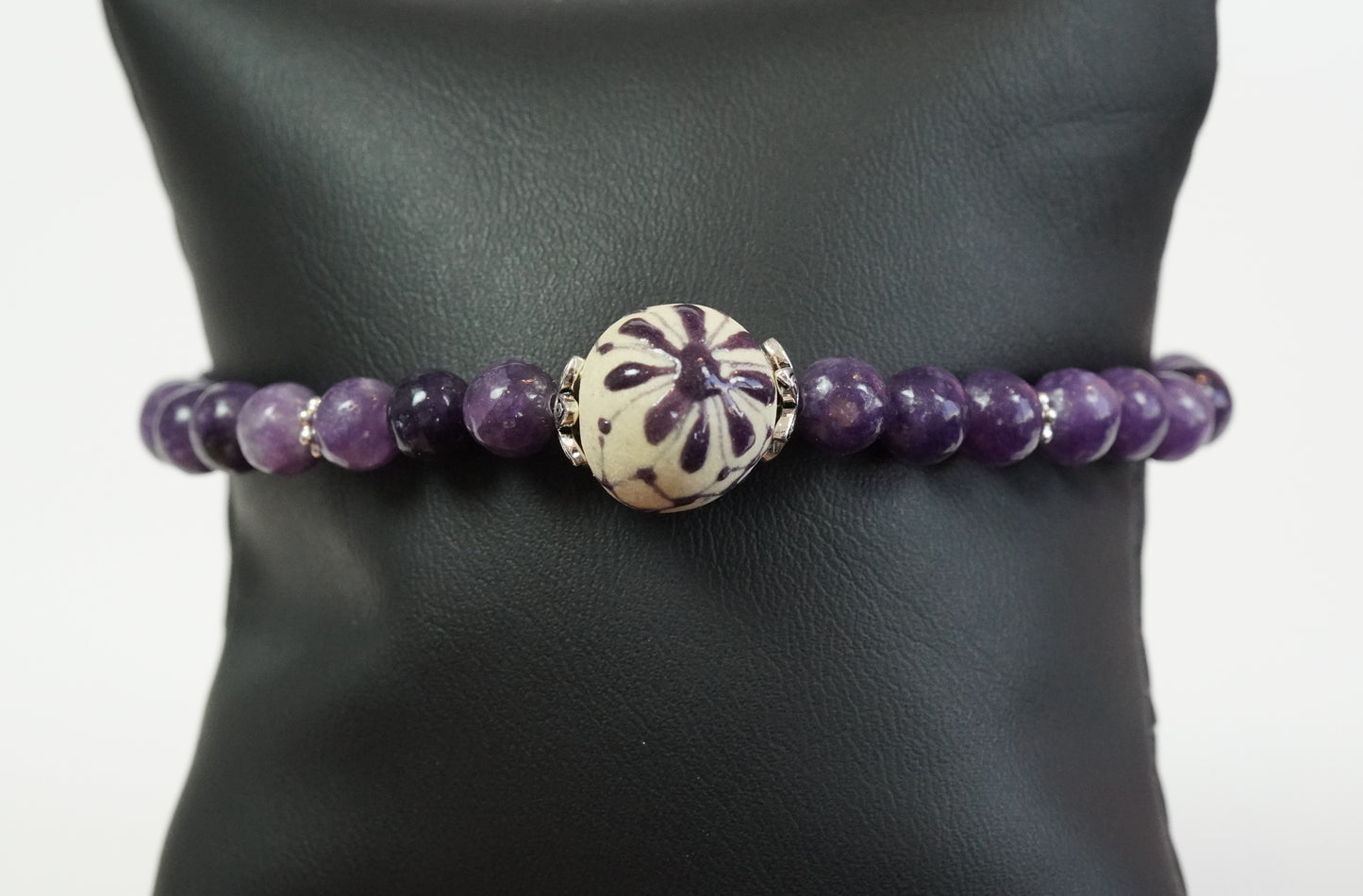 Lepidolith-Armband mit Keramik