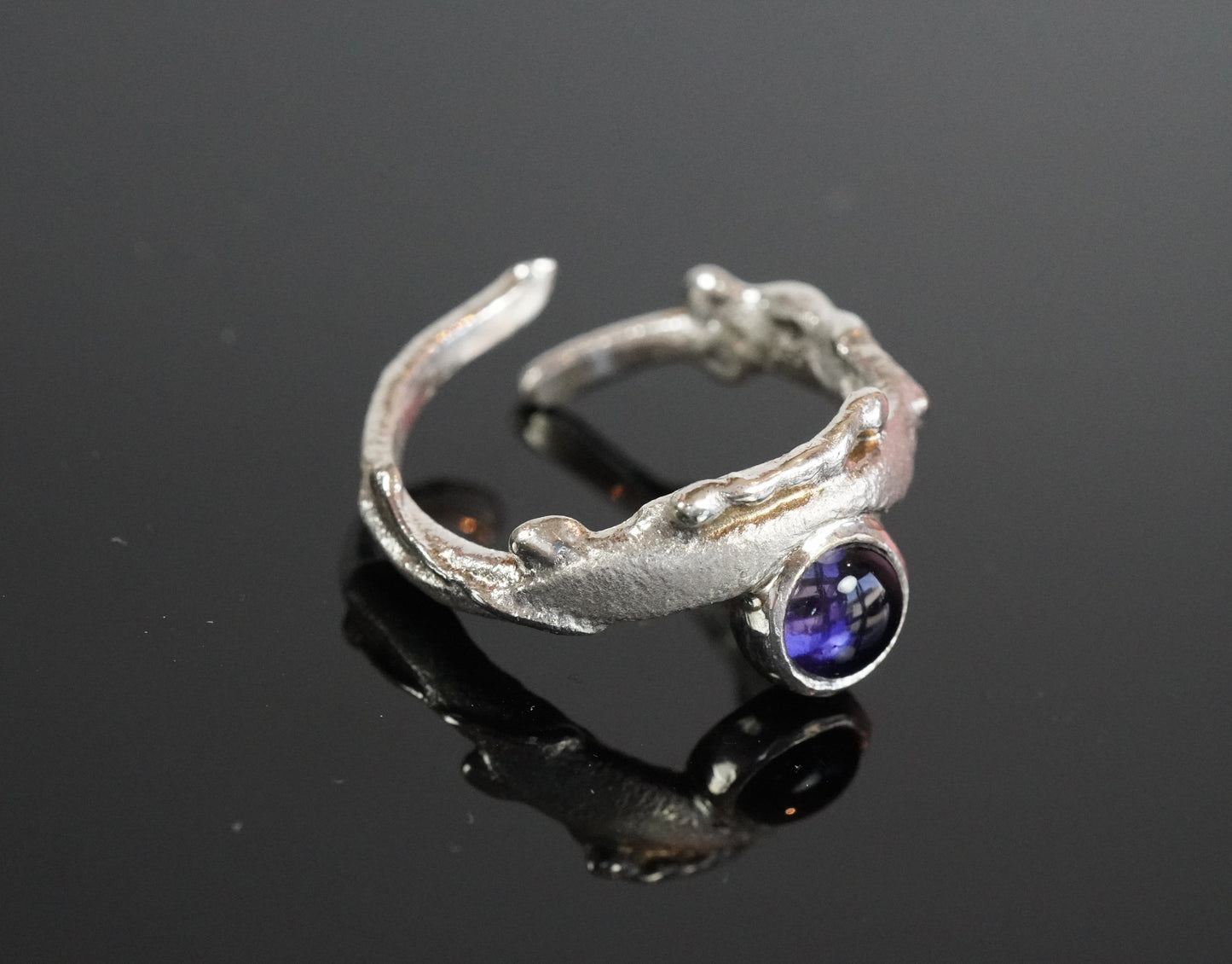 Abstrakter Silberring „Iolith“ – Organisches Design-Unikat