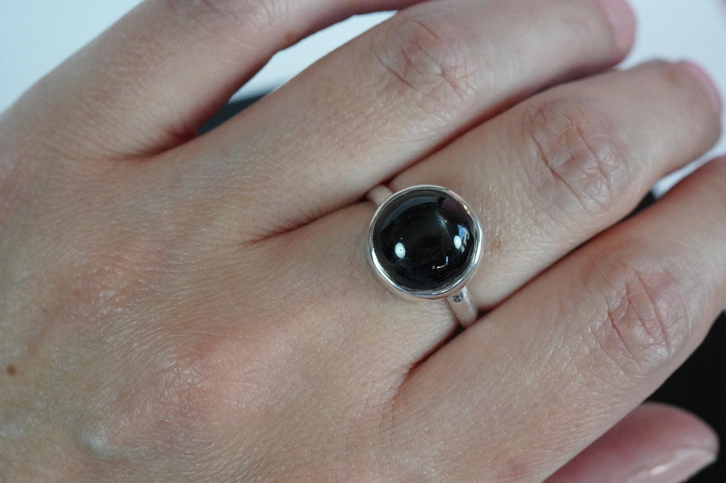 Silberring mit Black Star Diopsid