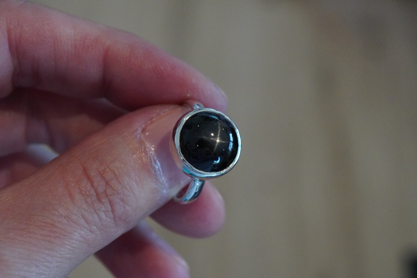Silberring mit Black Star Diopsid