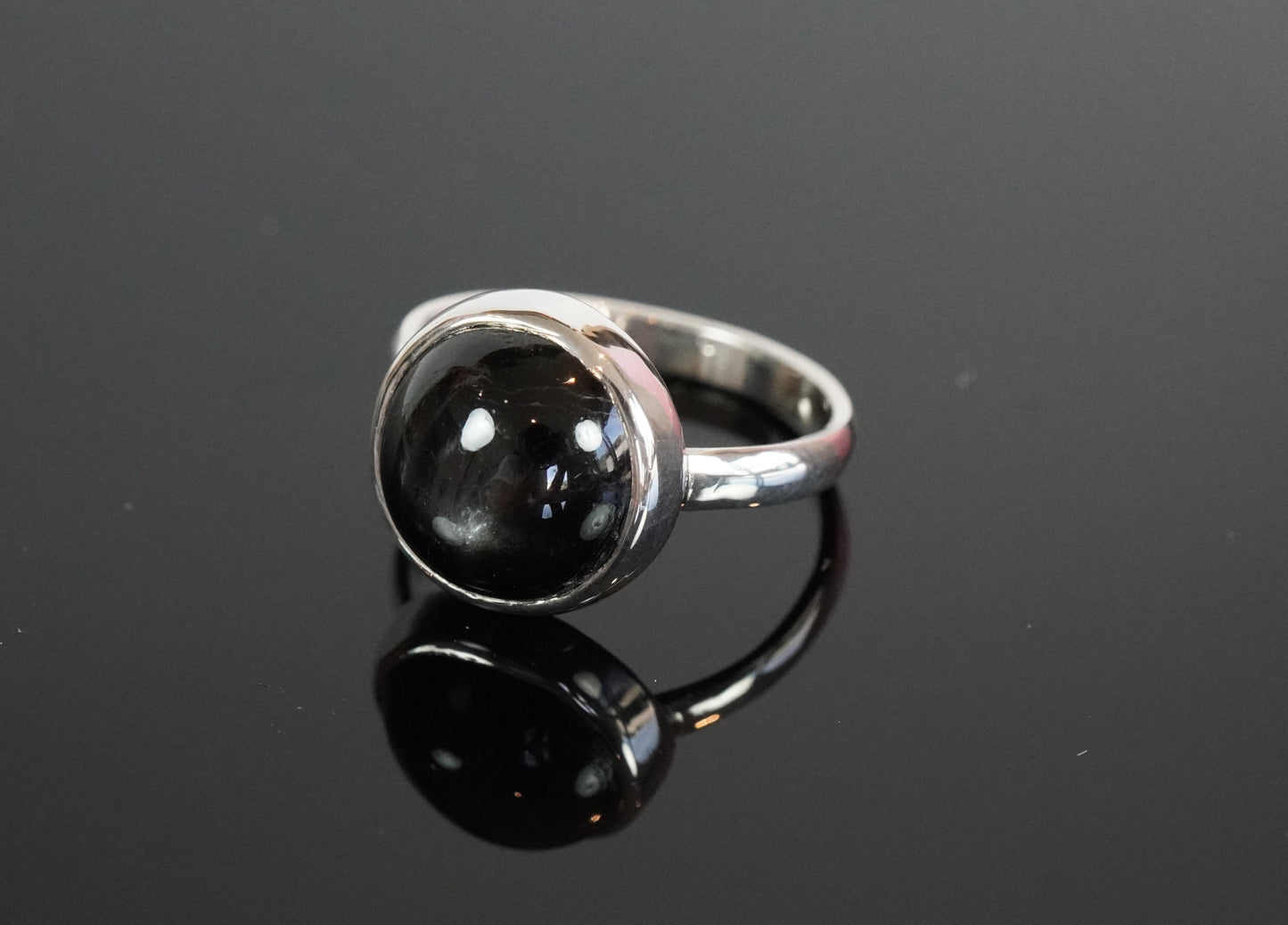 Silberring mit Black Star Diopsid
