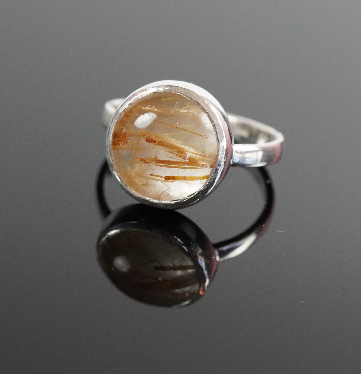 Silberring mit Goldrutilquarz