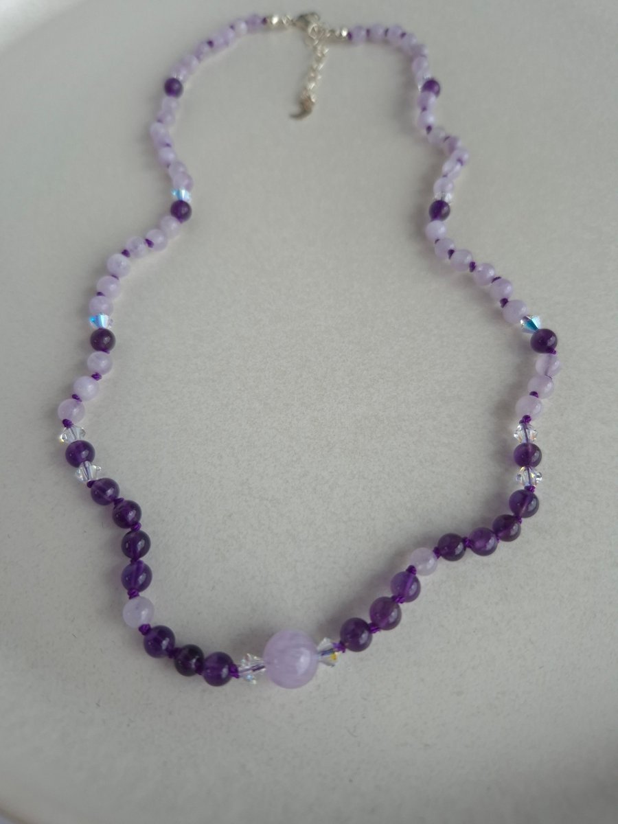 Amethyst geknüpfte Halskette - Emmari Schmuck