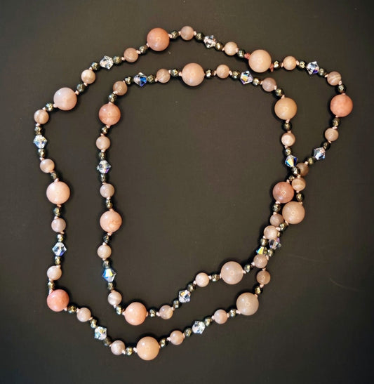 Aventurin/ Pyrit Halskette geknüpft - Emmari Schmuck