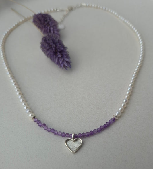 "Un corazón para ti" amatista y perla - Emmari Schmuck
