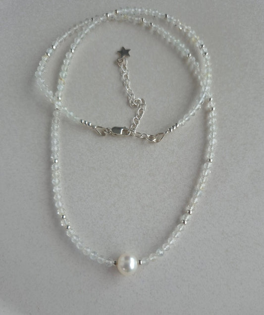 Weisser Topas "Edler Edelstein" Halskette - Emmari Schmuck